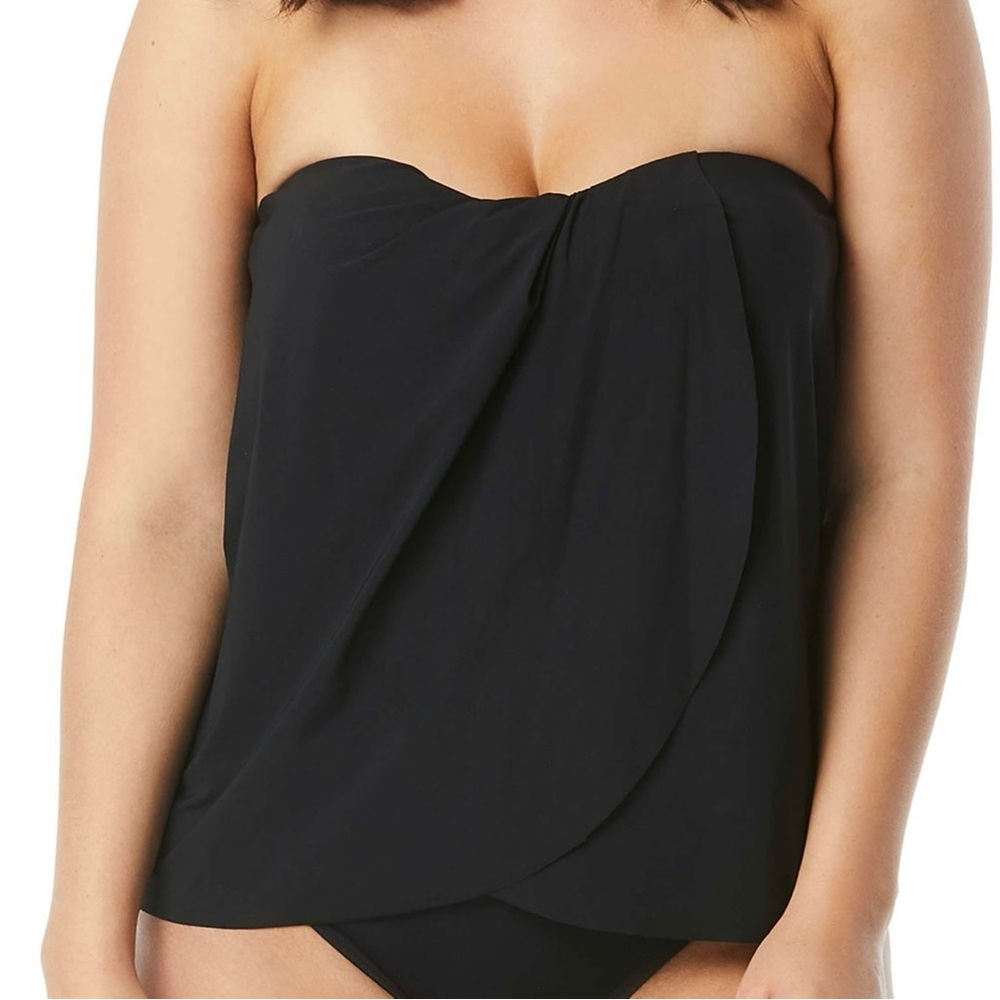 Coco Reef Women’s Contours Clarity Bra-Sized Bandeau Tankini Top Size 12/36D